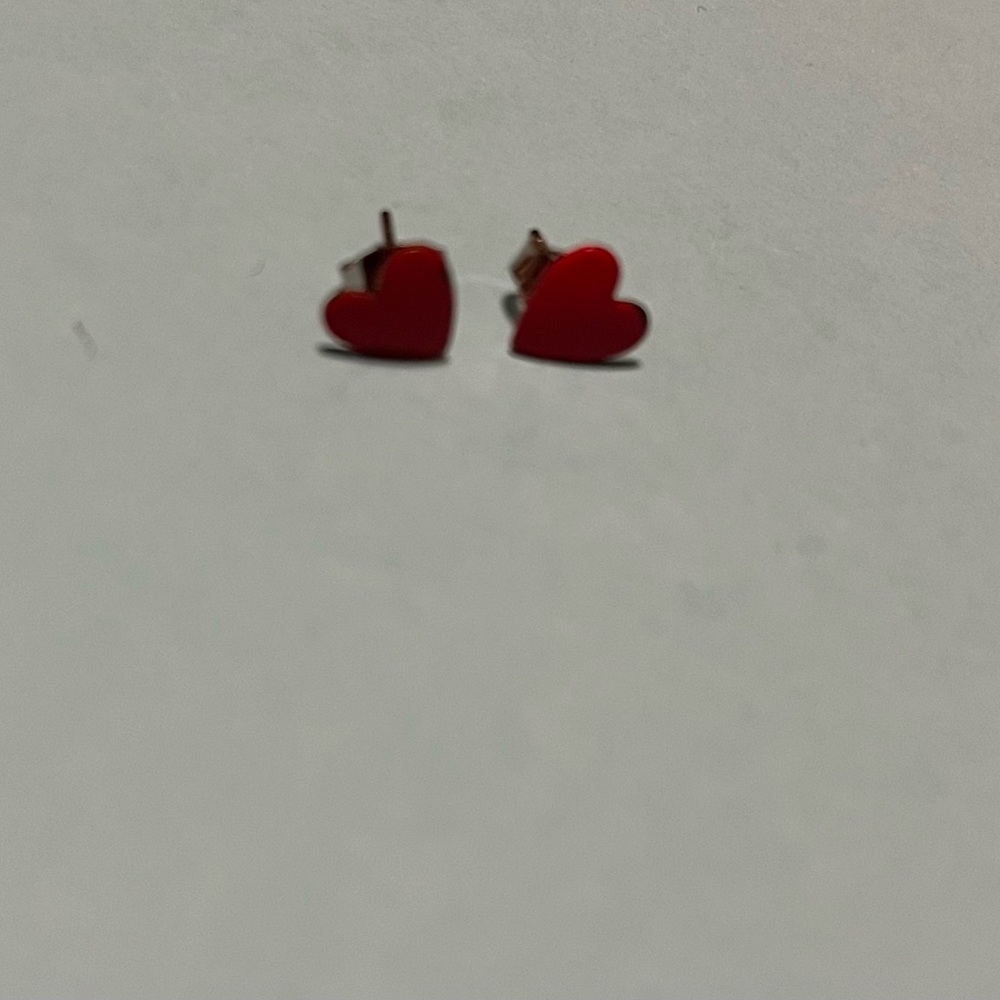 Vintage Red Heart Earrings